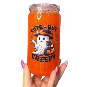 Cute But Creepy Shimmer Halloween 16oz Tumbler